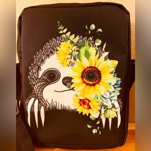 🦝 🌻 Sunflowers and Sloth Messenger Bag Mini Backpack Shoulder Crossbody Bag
